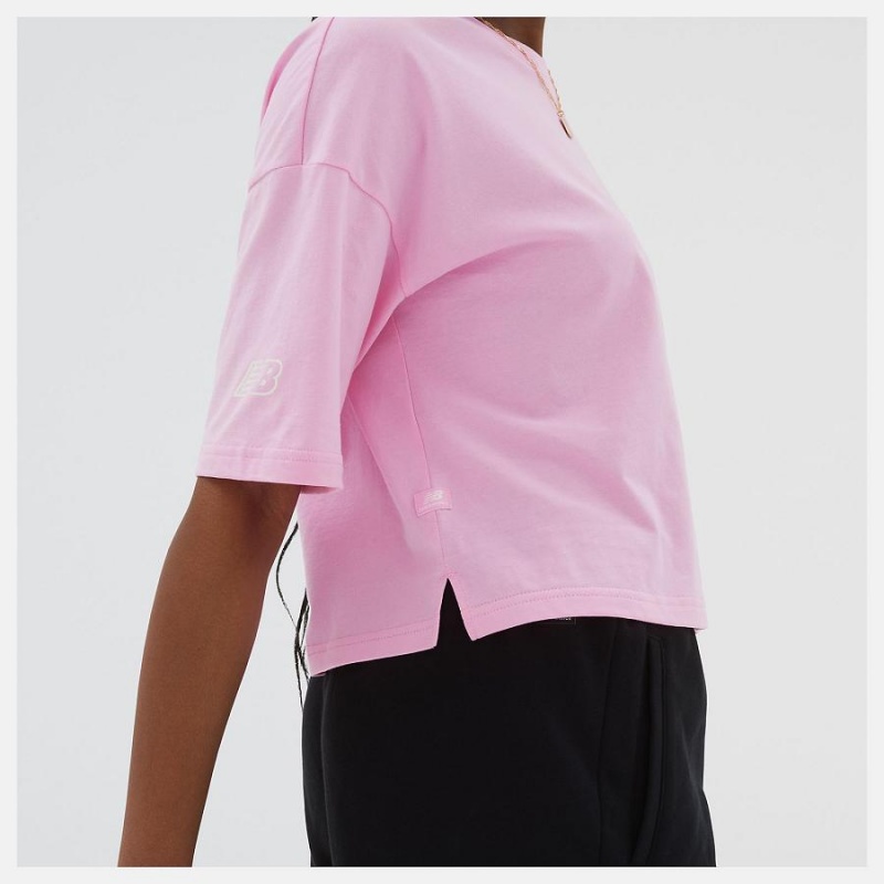 Tops New Balance Essentials Estampadas Mujer Rosas | EC 2183WY