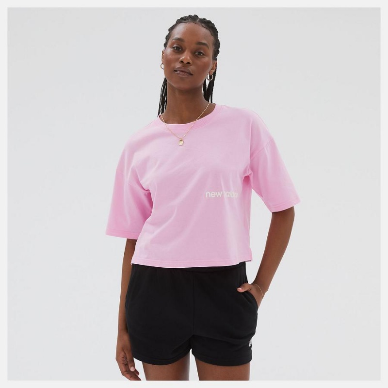 Tops New Balance Essentials Estampadas Mujer Rosas | EC 2183WY