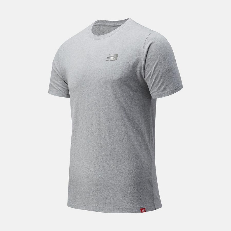Tops New Balance Essentials Metallic Logo Hombre Blancas | EC 1504NB