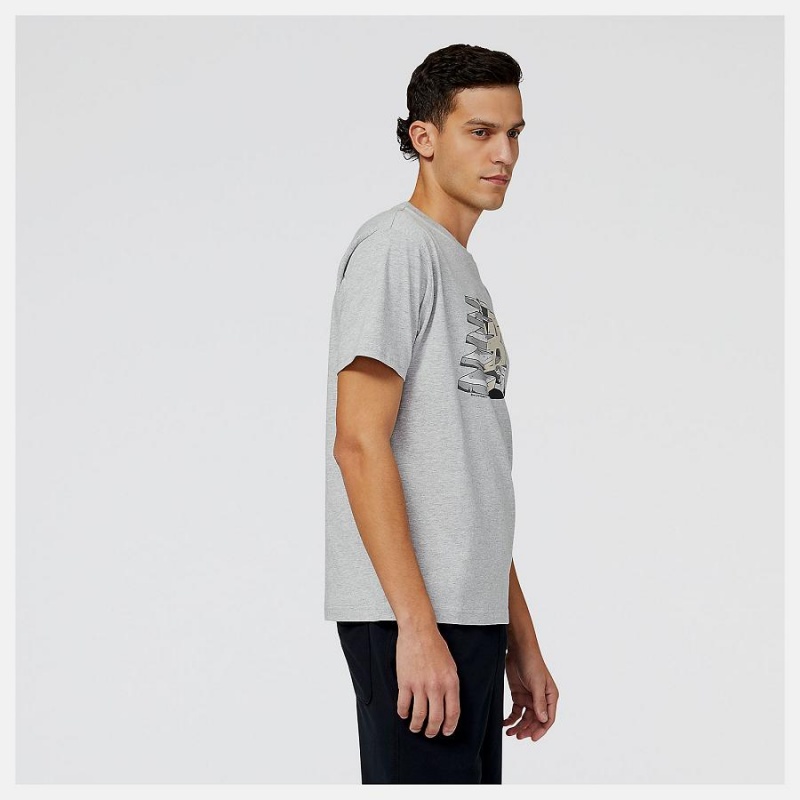 Tops New Balance Essentials Monumental Estampadas Hombre Gris | EC 1505MA