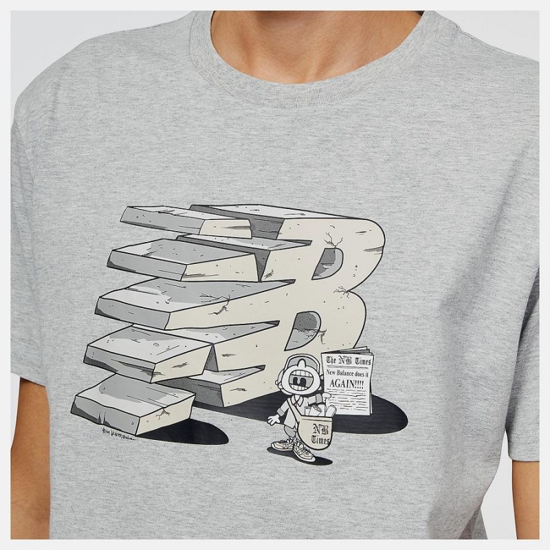 Tops New Balance Essentials Monumental Estampadas Hombre Gris | EC 1505MA