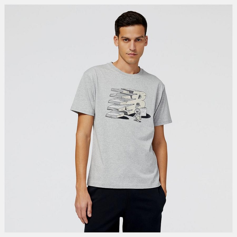 Tops New Balance Essentials Monumental Estampadas Hombre Gris | EC 1505MA