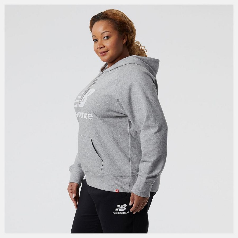 Tops New Balance Essentials Pullover Mujer Plateadas | EC 2185RW