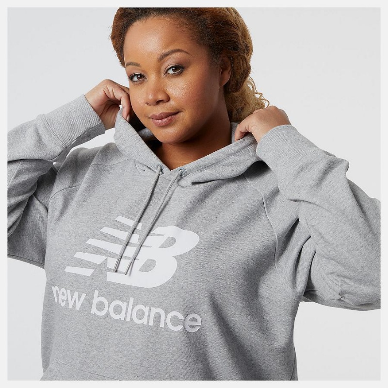 Tops New Balance Essentials Pullover Mujer Plateadas | EC 2185RW