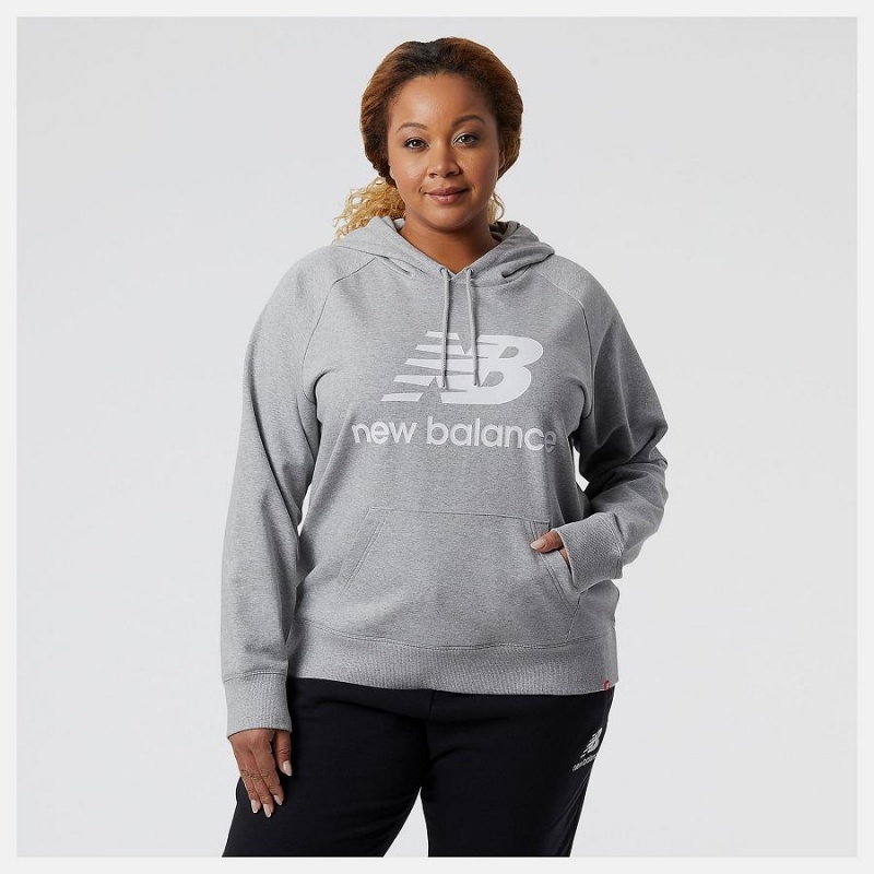 Tops New Balance Essentials Pullover Mujer Plateadas | EC 2185RW