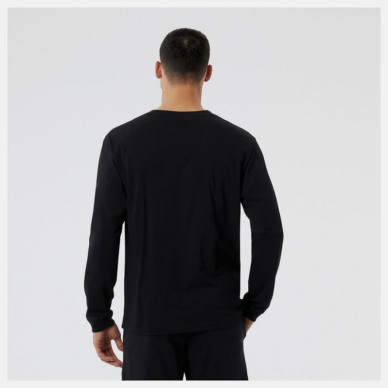 Tops New Balance Essentials Seasonal Long Sleeve Hombre Negras | EC 1506QZ