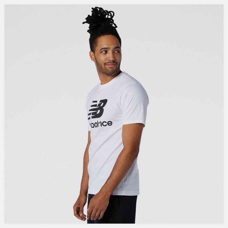 Tops New Balance Essentials Stacked Logo Hombre Blancas | EC 1508EX