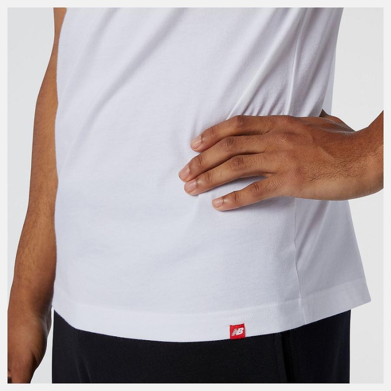 Tops New Balance Essentials Stacked Logo Hombre Blancas | EC 1508EX