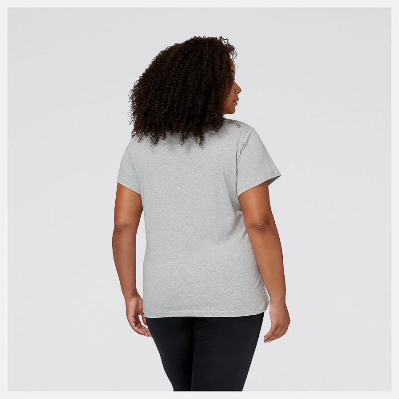 Tops New Balance Essentials Stacked Logo Mujer Gris | EC 2186TV