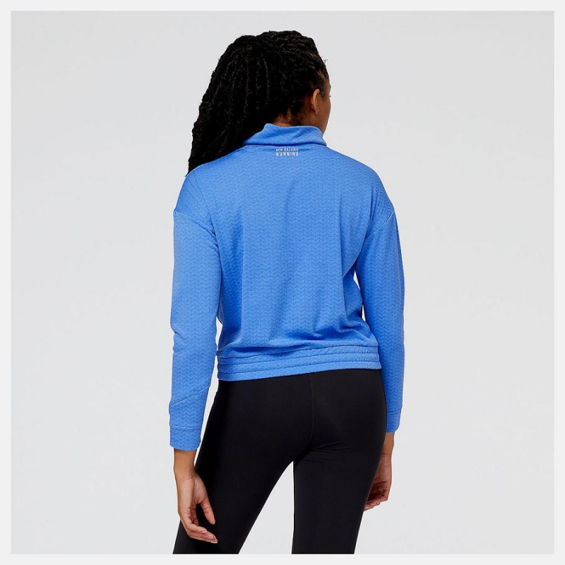 Tops New Balance Heat Grid Funnel Pullover Mujer Azules | EC 2188UT