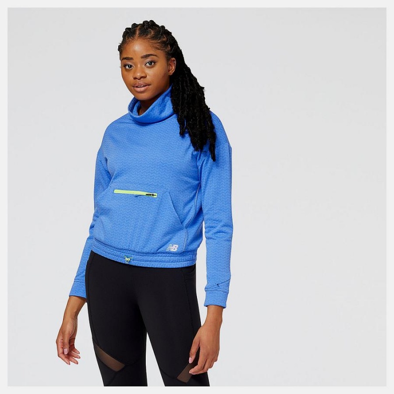 Tops New Balance Heat Grid Funnel Pullover Mujer Azules | EC 2188UT