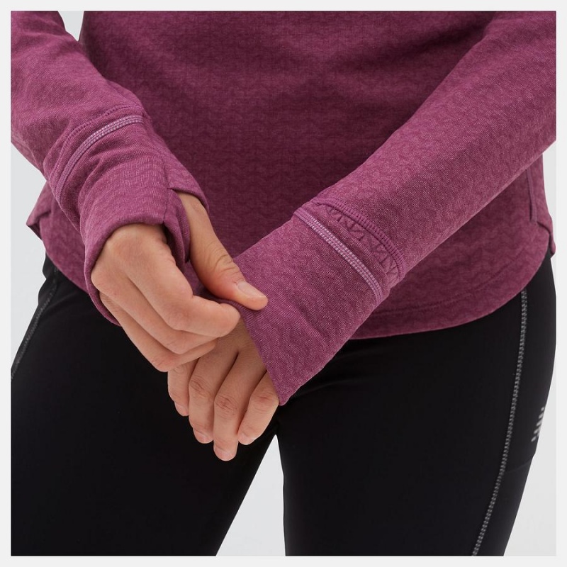 Tops New Balance Heat Grid Half Zip Mujer Rojas | EC 2190OR