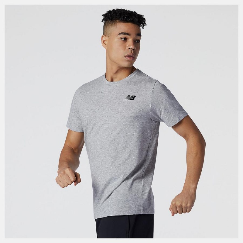 Tops New Balance Heathertech Hombre Gris | EC 1515PQ