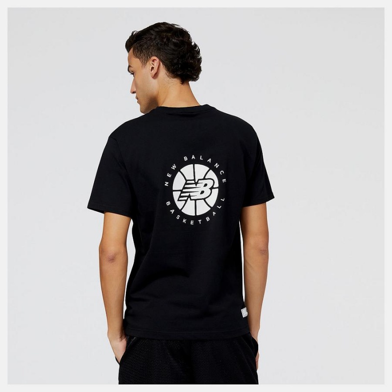 Tops New Balance Hoops Fundamentals T-Shirt Hombre Negras | EC 1516AP