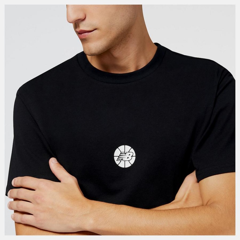 Tops New Balance Hoops Fundamentals T-Shirt Hombre Negras | EC 1516AP