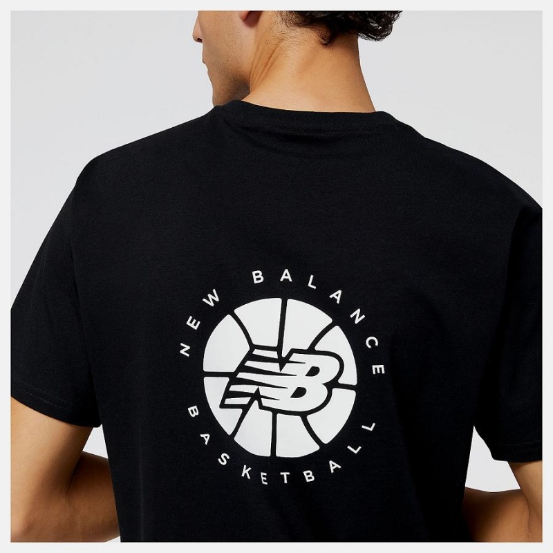 Tops New Balance Hoops Fundamentals T-Shirt Hombre Negras | EC 1516AP