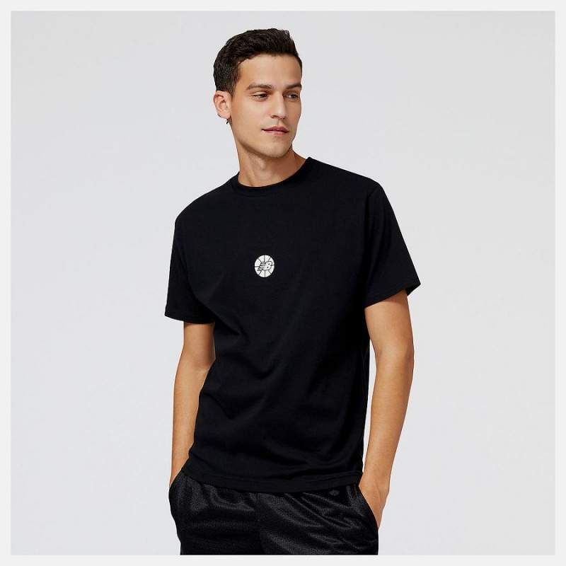 Tops New Balance Hoops Fundamentals T-Shirt Hombre Negras | EC 1516AP