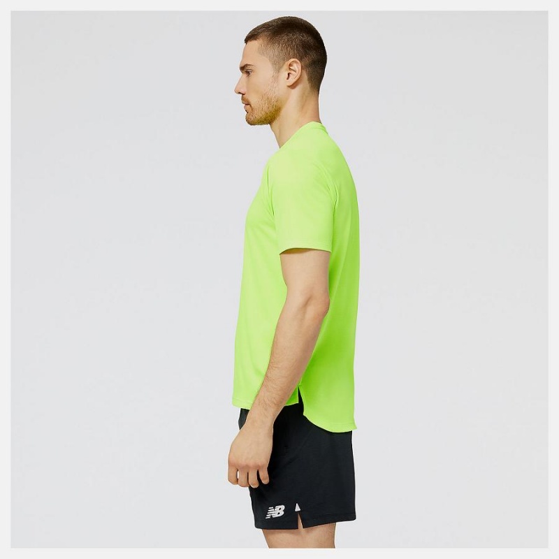 Tops New Balance Impact Run AT N-Vent Sleeve Hombre Verde | EC 1517SO