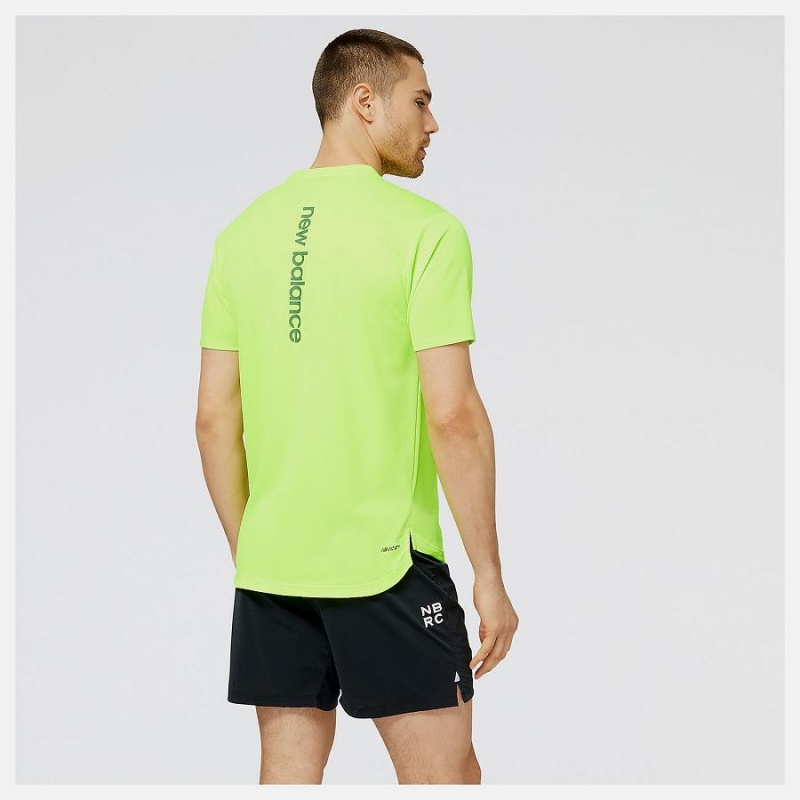 Tops New Balance Impact Run AT N-Vent Sleeve Hombre Verde | EC 1517SO