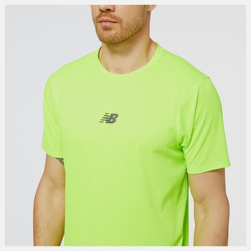 Tops New Balance Impact Run AT N-Vent Sleeve Hombre Verde | EC 1517SO