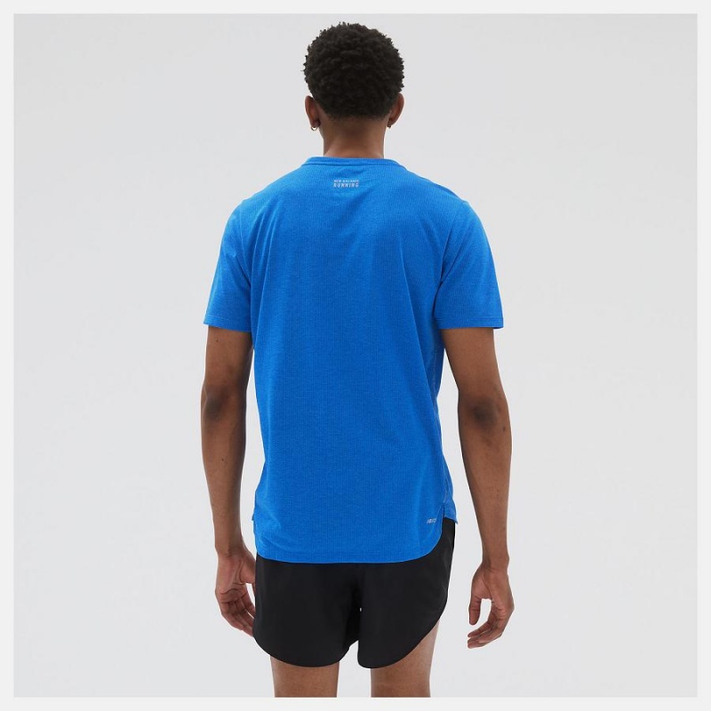 Tops New Balance Impact Run Sleeve Hombre Azules | EC 1520GL
