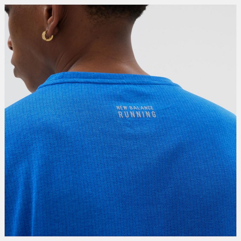 Tops New Balance Impact Run Sleeve Hombre Azules | EC 1520GL
