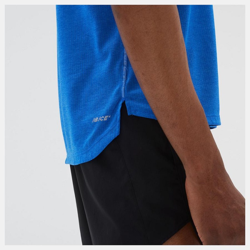 Tops New Balance Impact Run Sleeve Hombre Azules | EC 1520GL