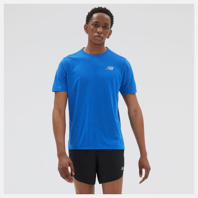 Tops New Balance Impact Run Sleeve Hombre Azules | EC 1520GL