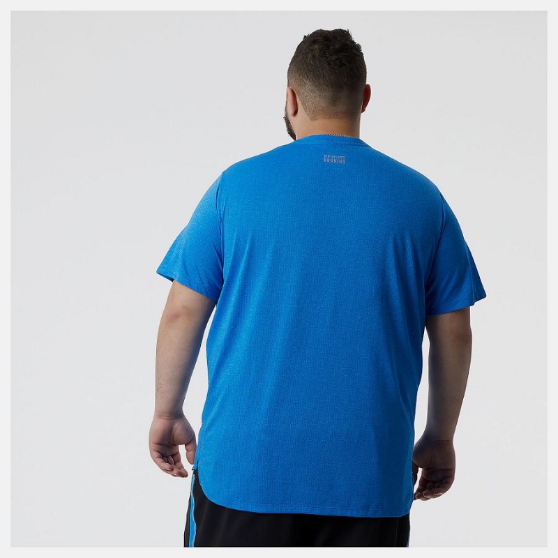 Tops New Balance Impact Run Sleeve Hombre Azules | EC 1519FM