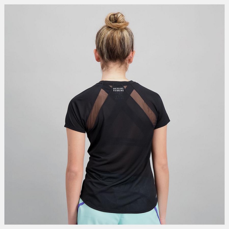 Tops New Balance Impact Run Sleeve Mujer Negras | EC 2192AP