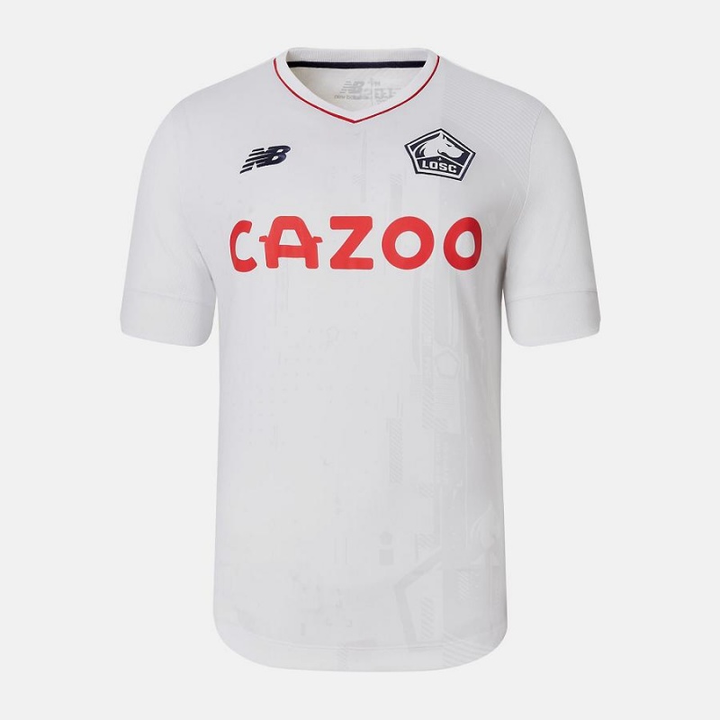 Tops New Balance Lille LOSC Away Sleeve Jersey Hombre Blancas | EC 1521HK