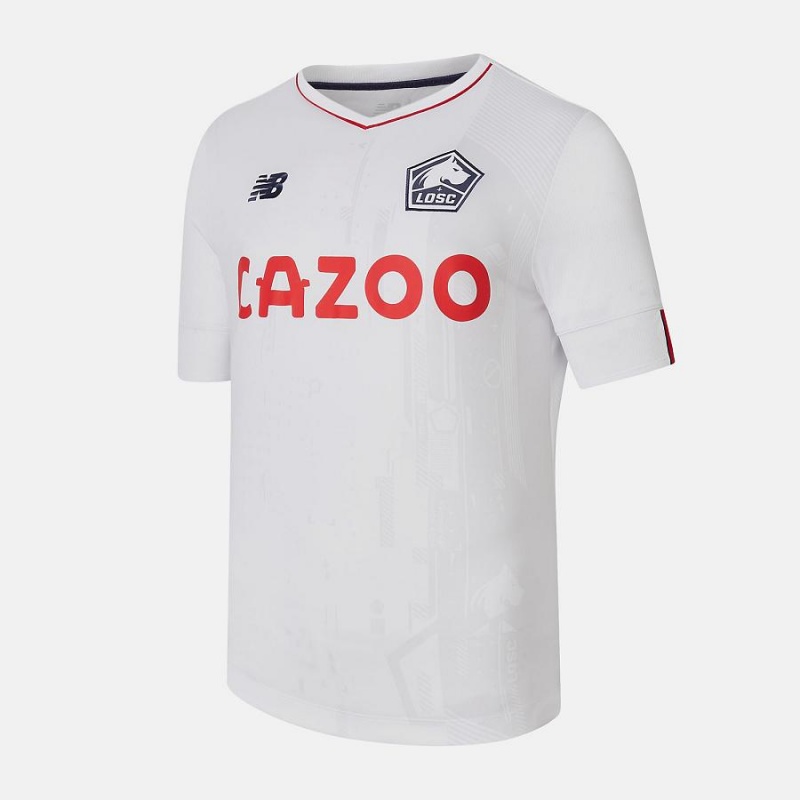 Tops New Balance Lille LOSC Away Sleeve Jersey Hombre Blancas | EC 1521HK