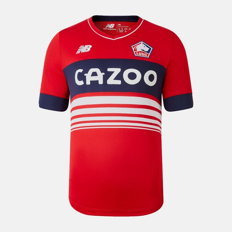 Tops New Balance Lille LOSC Home Sleeve Jersey Hombre Rojas | EC 1522JJ