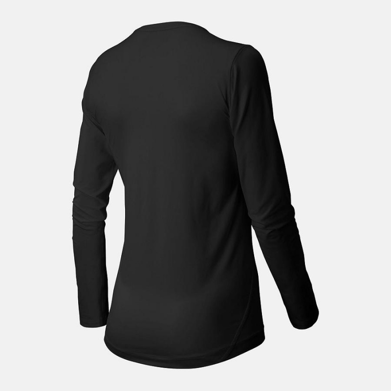 Tops New Balance Long Sleeve Baselayer Mujer Negras | EC 2194DN