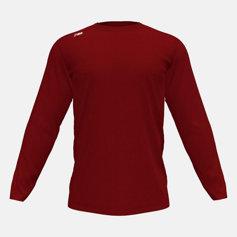 Tops New Balance Long Sleeve Tech(Boston College) Hombre Rojas Marrones | EC 1526XF