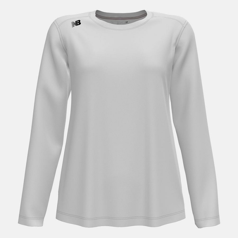 Tops New Balance Long Sleeve Tech(Boston College) Mujer Blancas | EC 2196GL
