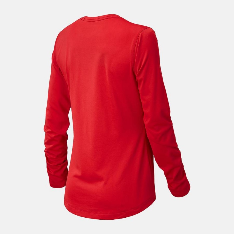Tops New Balance Long Sleeve Tech Mujer Rojas | EC 2195FM