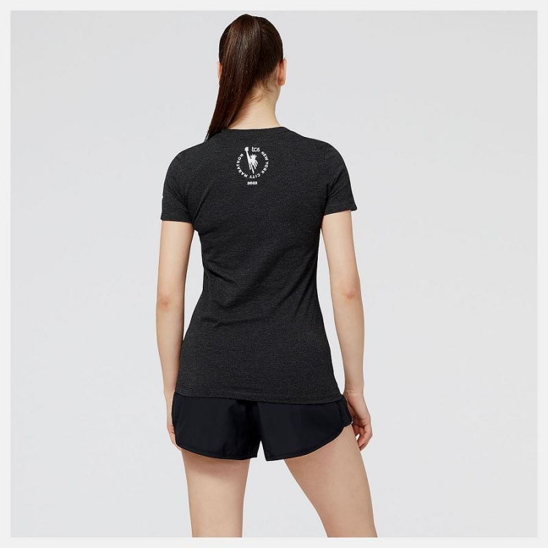 Tops New Balance NYC Marathon Empire Estampadas Mujer Negras | EC 2202XF