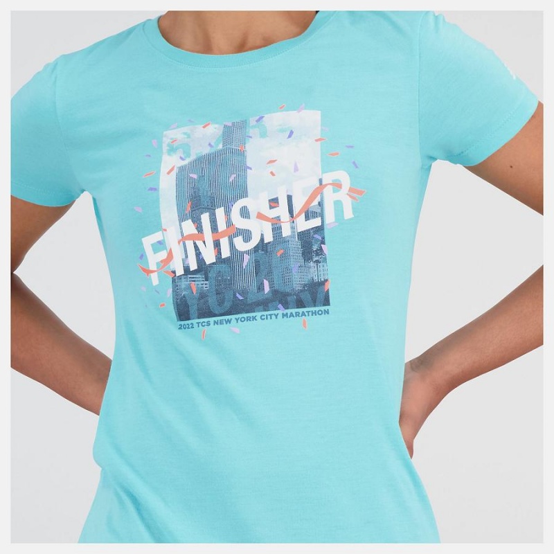Tops New Balance NYC Marathon Finish Line Estampadas Mujer Verde Menta | EC 2207MA