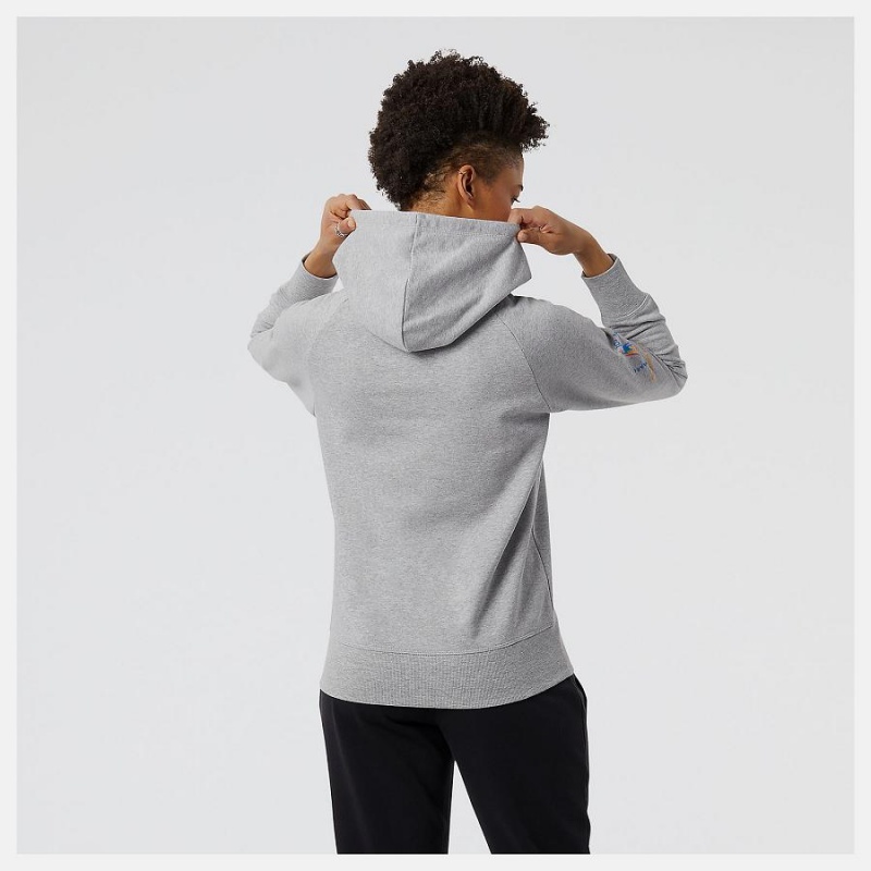 Tops New Balance NYC Marathon Finisher Essentials Pullover Mujer Gris | EC 2209WY