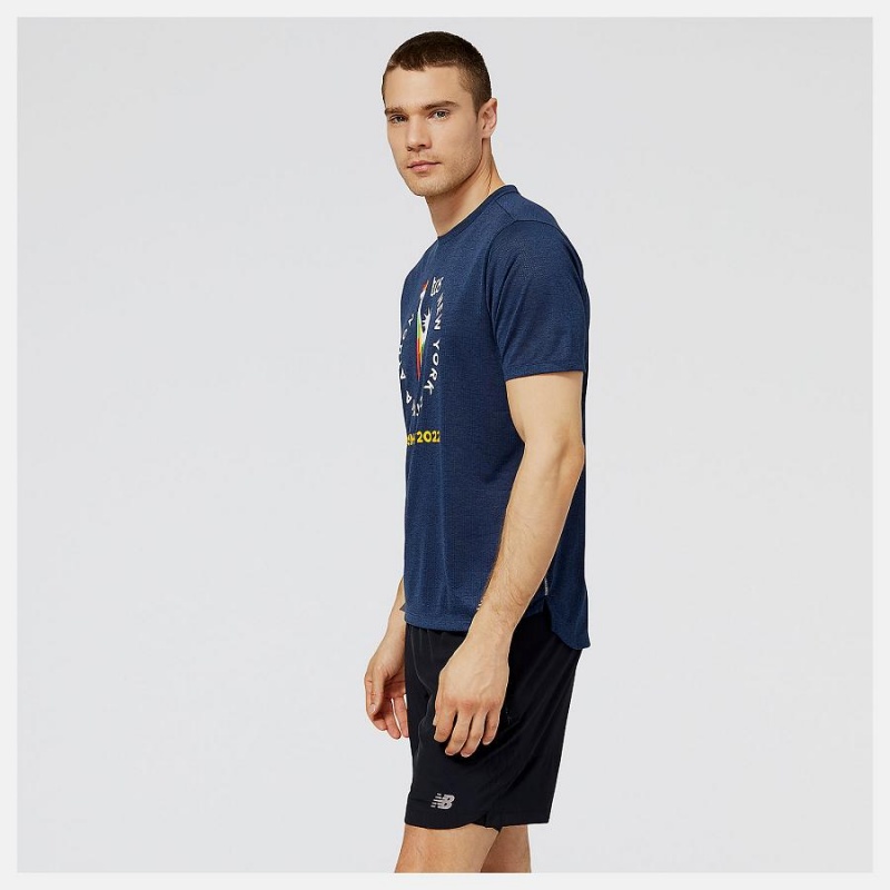 Tops New Balance NYC Marathon Finisher Impact Run Sleeve Hombre Negras | EC 1539IS