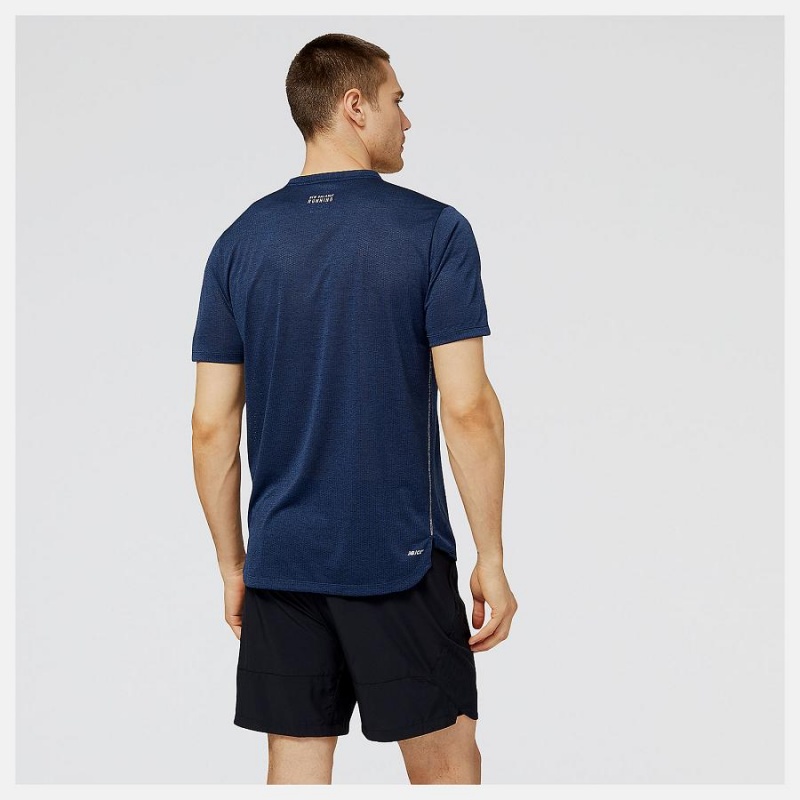 Tops New Balance NYC Marathon Finisher Impact Run Sleeve Hombre Negras | EC 1539IS