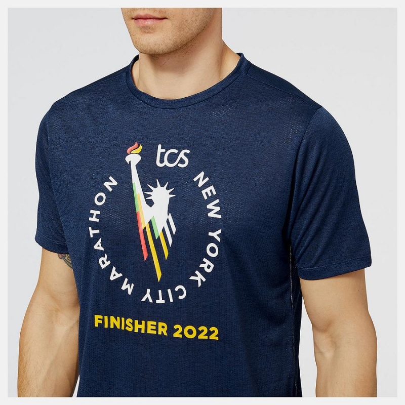 Tops New Balance NYC Marathon Finisher Impact Run Sleeve Hombre Negras | EC 1539IS