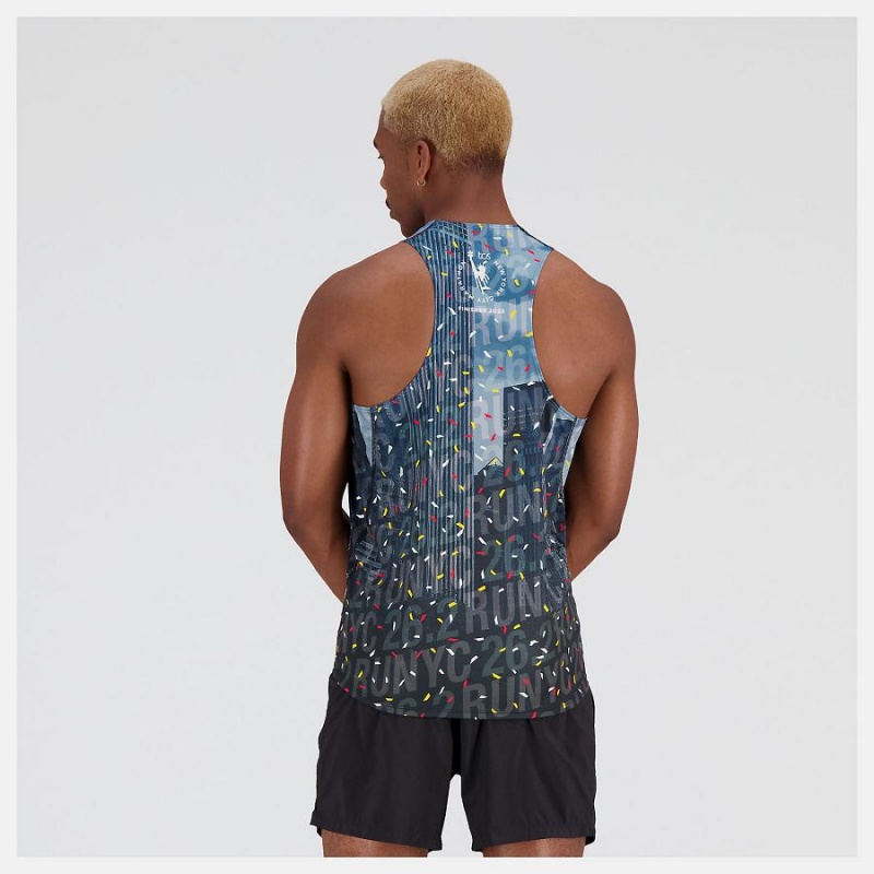Tops New Balance NYC Marathon Finisher Singlet Hombre Multicolor | EC 1540OR