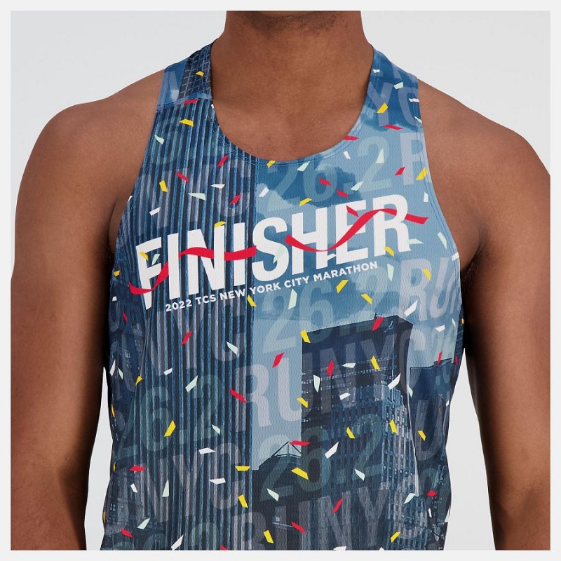 Tops New Balance NYC Marathon Finisher Singlet Hombre Multicolor | EC 1540OR
