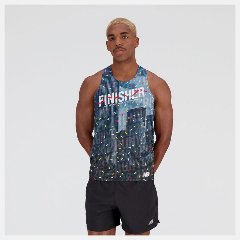 Tops New Balance NYC Marathon Finisher Singlet Hombre Multicolor | EC 1540OR