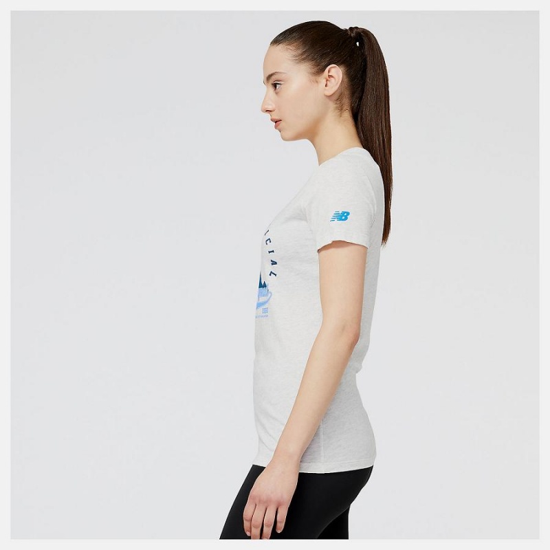 Tops New Balance NYC Marathon Hype Estampadas Mujer Blancas | EC 2213YU