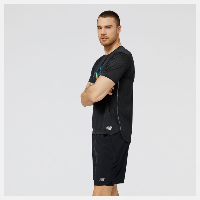 Tops New Balance NYC Marathon Impact Run Sleeve Hombre Negras | EC 1544DN