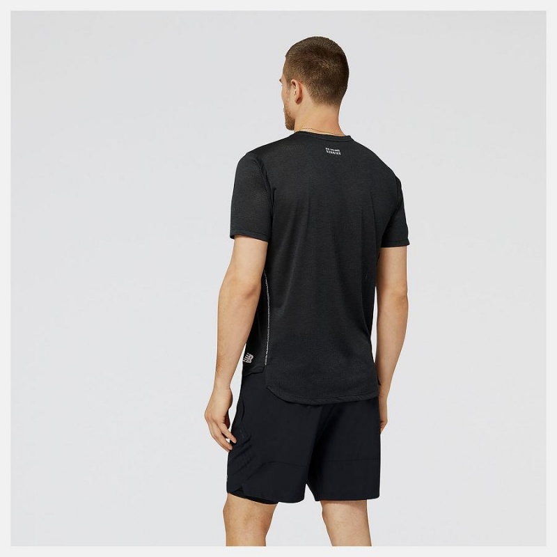 Tops New Balance NYC Marathon Impact Run Sleeve Hombre Negras | EC 1544DN