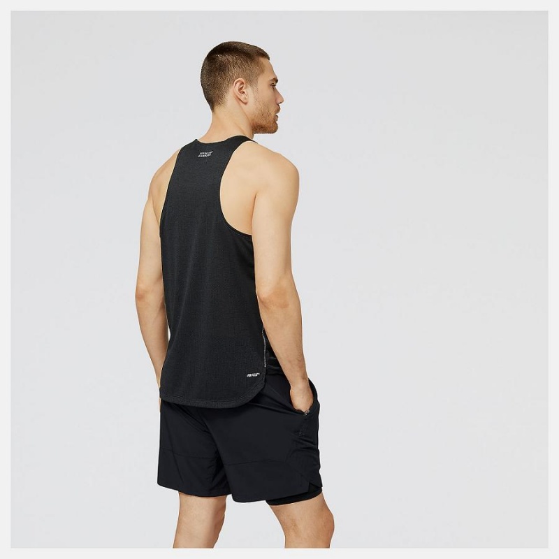 Tops New Balance NYC Marathon Impact Run Singlet Hombre Negras | EC 1543SO